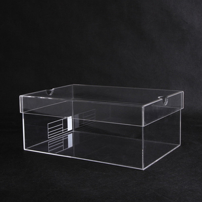 Caja de zapatos de acrílico del alto del lustre claro de acrílico de la caja de almacenamiento con el logotipo de encargo