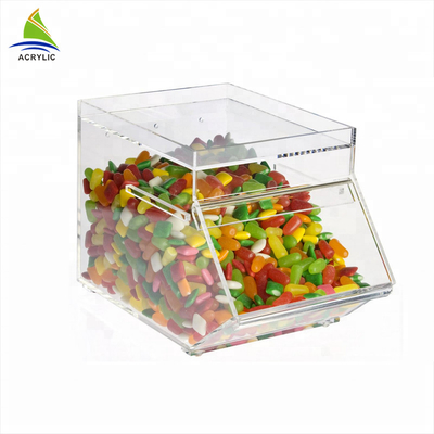 Caja de acrílico de encargo del caramelo de la exhibición de acrílico promocional del caramelo respetuosa del medio ambiente