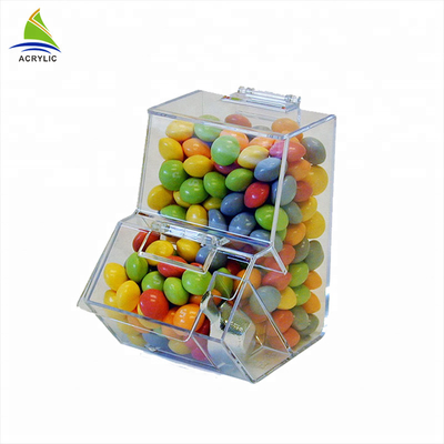 Caja de acrílico de encargo del caramelo de la exhibición de acrílico promocional del caramelo respetuosa del medio ambiente