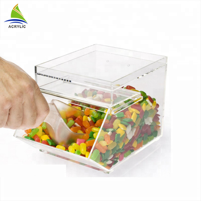 Caja de acrílico de encargo del caramelo de la exhibición de acrílico promocional del caramelo respetuosa del medio ambiente