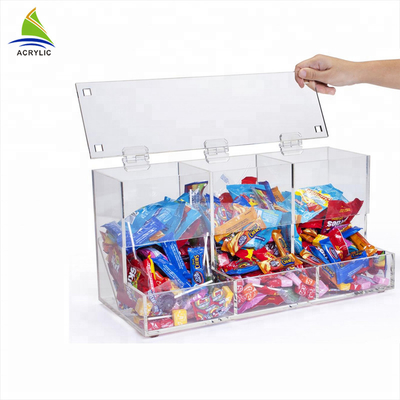 Caja de acrílico de encargo del caramelo de la exhibición de acrílico promocional del caramelo respetuosa del medio ambiente