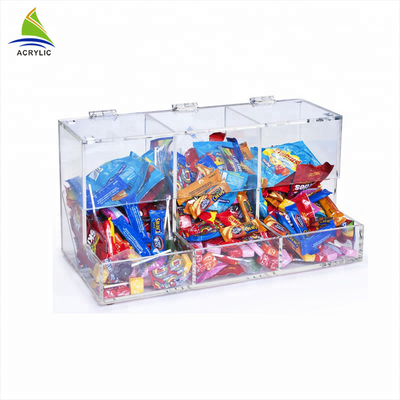 Caja de acrílico de encargo del caramelo de la exhibición de acrílico promocional del caramelo respetuosa del medio ambiente