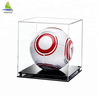 Vitrina de acrílico del juego de pelota del fútbol de presentación del plexiglás de acrílico grande de la caja