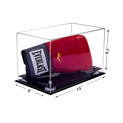 Eco - los envases de acrílico amistosos de la exhibición despejan la vitrina de acrílico del guante de boxeo del lucite