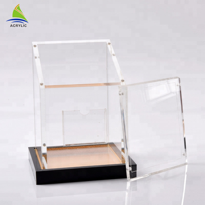 Eco - plexiglás amistoso que resbala las cajas de acrílico del cubo del claro de la extensión de la exhibición de la tapa