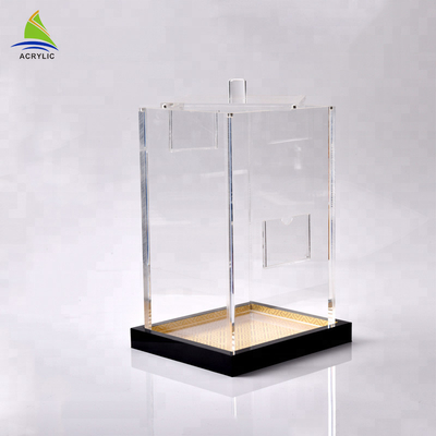 Eco - plexiglás amistoso que resbala las cajas de acrílico del cubo del claro de la extensión de la exhibición de la tapa