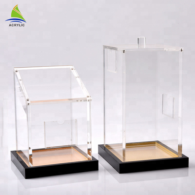 Eco - plexiglás amistoso que resbala las cajas de acrílico del cubo del claro de la extensión de la exhibición de la tapa