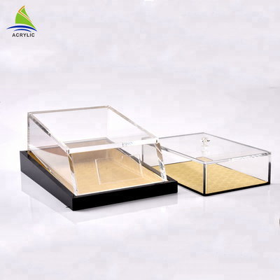 Los contenedores de almacenamiento de acrílico de la caja de almacenamiento de acrílico clara apilable modifican forma para requisitos particulares