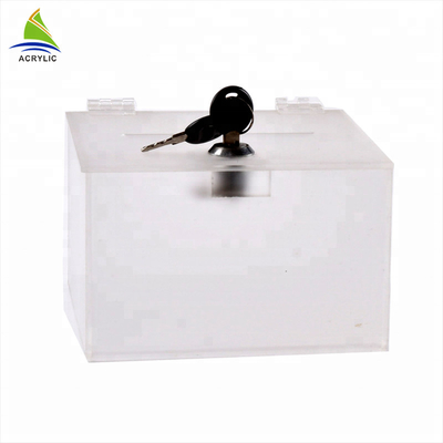 Las pequeñas cajas de acrílico de la contribución del plexiglás de la caja de la donación modifican forma para requisitos particulares