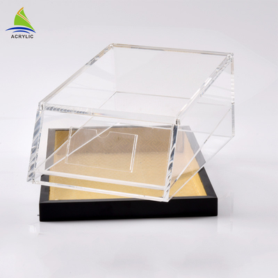 Caja de acrílico del rectángulo del plexiglás transparente de acrílico promocional de la caja de almacenamiento