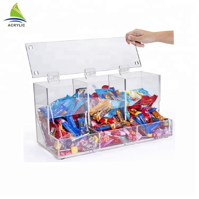 Mini compartimientos de acrílico del caramelo del caramelo de los envases de la forma de acrílico transparente de la casa