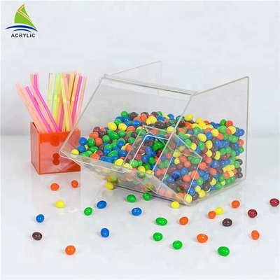 Mini compartimientos de acrílico del caramelo del caramelo de los envases de la forma de acrílico transparente de la casa