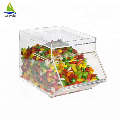 Mini compartimientos de acrílico del caramelo del caramelo de los envases de la forma de acrílico transparente de la casa