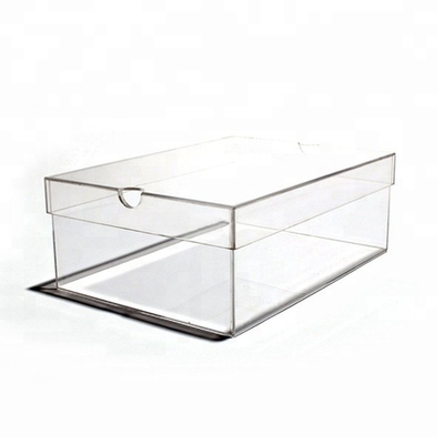 Tratamiento superficial de pulido de la caja de zapatos del cristal cuadrado de acrílico de acrílico de encargo del envase