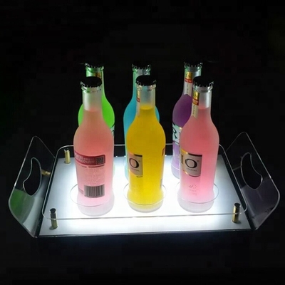 Los estantes llevados de acrílico de la barra llevaron la bandeja del soporte de exhibición del estante del licor para el almacenamiento