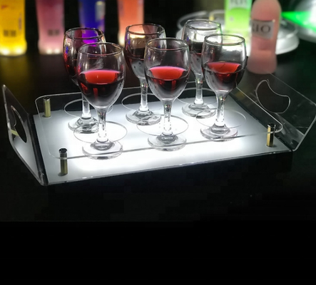 Los estantes llevados de acrílico de la barra llevaron la bandeja del soporte de exhibición del estante del licor para el almacenamiento