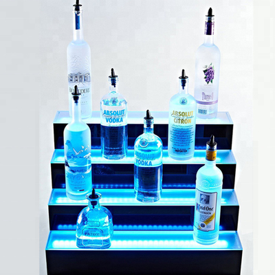 Los estantes llevados de acrílico de la barra llevaron la bandeja del soporte de exhibición del estante del licor para el almacenamiento