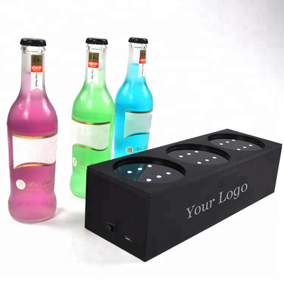 Exhibición llevada plexiglás de encargo 3 de la botella del licor - la botella llevó el estante de acrílico del vino