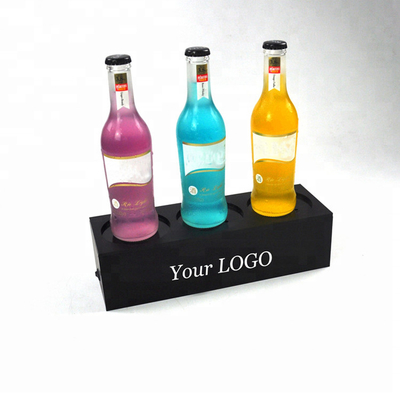 Exhibición llevada plexiglás de encargo 3 de la botella del licor - la botella llevó el estante de acrílico del vino