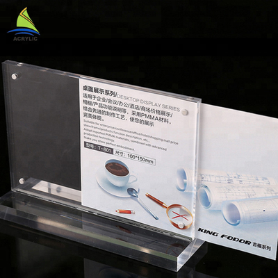 Tablero de acrílico de la muestra de la muestra de la exhibición del tenedor de los tenedores de acrílico comerciales del letrero