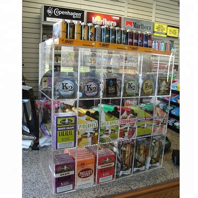 Alto contador de acrílico claro transparente de encargo de la exhibición para la tienda al por menor
