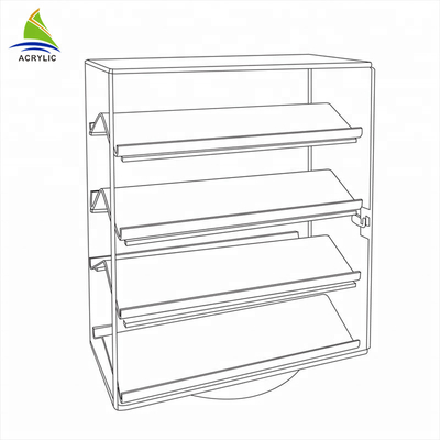 Gabinete de exhibición de acrílico de la joyería de la vitrina de la encimera del lustre para el diseño de la sala de exposición