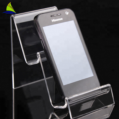 Soporte de exhibición de escritorio de acrílico superior del teléfono móvil del grado para la tienda