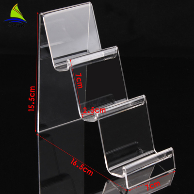 Soporte de acrílico del tenedor de la exhibición del teléfono móvil de la exhibición de acrílico transparente de la tienda