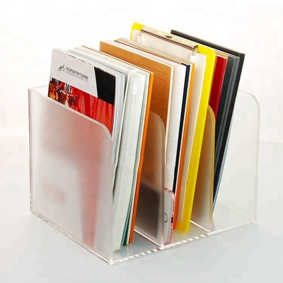 Impresión de pantalla de seda de acrílico de la caja de libro del folleto del plexiglás de los tenedores del diseño de acrílico del OEM
