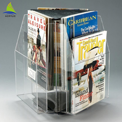 360 grados que giran claramente el tenedor de papel de acrílico del claro de la encimera de la exhibición
