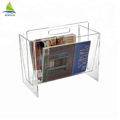 Estante de periódico de acrílico modificado para requisitos particulares de la revista del tenedor de acrílico de la postal Eco - amistoso