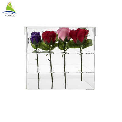 La boda 16 frescos de lujo agujerea la caja de acrílico para la laminación brillante de 16 rosas