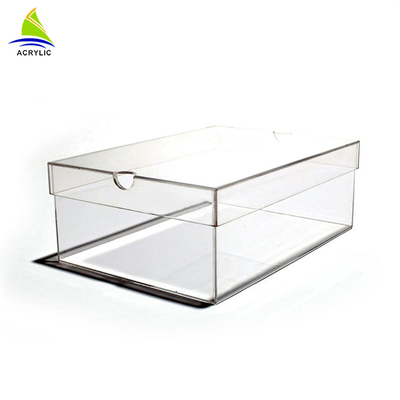 Caja de almacenamiento de acrílico clara por encargo del zapato con la cubierta Eco - amistoso