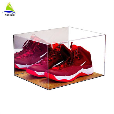 Caja de presentación de acrílico grande promocional de la zapatilla de deporte/soportes de exhibición de acrílico de Nike