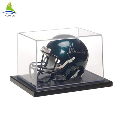 Caja de presentación de acrílico del fútbol transparente del OEM, vitrina del casco de la bola