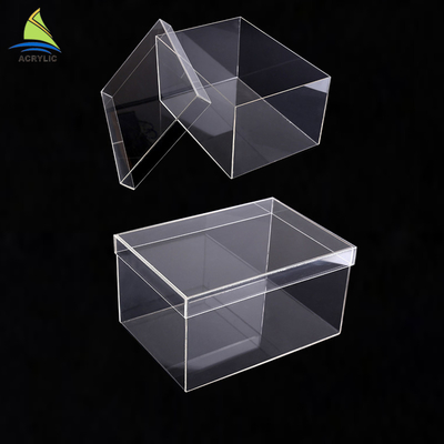 Caja de presentación de acrílico de gama alta con la superficie lisa del logotipo de la impresión de pantalla de seda