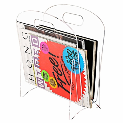 Soporte de exhibición del tenedor de la revista/estante de acrílico claros modernos libres del organizador del almacenamiento de la carpeta de archivos