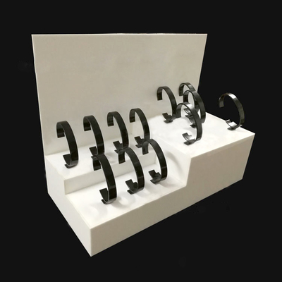 soporte de acrílico blanco de la exhibición de la tienda de 3m m/de exhibición del reloj de la encimera