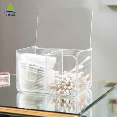 Tenedor de acrílico de la esponja del cojín de algodón del hogar/caja de almacenamiento plástica de la esponja de algodón