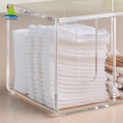 Tenedor de acrílico de la esponja del cojín de algodón del hogar/caja de almacenamiento plástica de la esponja de algodón