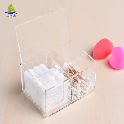 Tenedor de acrílico de la esponja del cojín de algodón del hogar/caja de almacenamiento plástica de la esponja de algodón