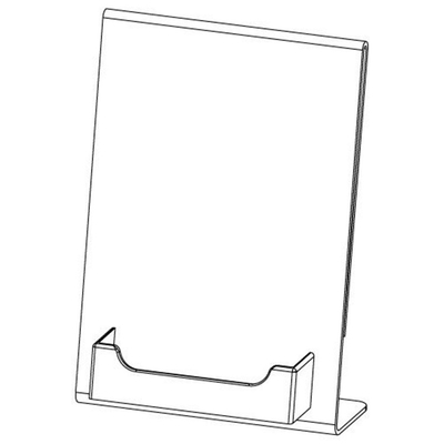 5&quot; X 7&quot; tenedor inclinado acrílico de la muestra del parte movible del plexiglás del lucite con el bolsillo de la tarjeta de visita