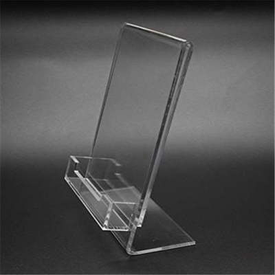 5&quot; X 7&quot; tenedor inclinado acrílico de la muestra del parte movible del plexiglás del lucite con el bolsillo de la tarjeta de visita