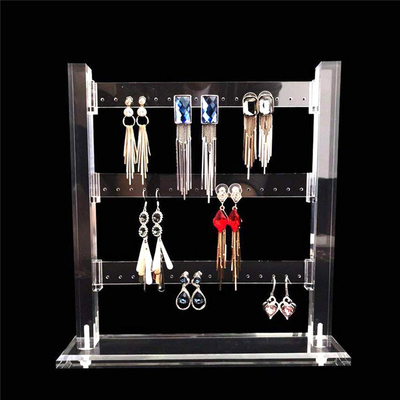 Soportes de exhibición claros del pendiente del tenedor del organizador de la joyería de la grada del acrílico 3