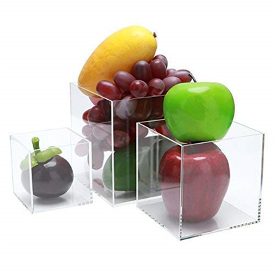Coloreado 5 cajas de presentación de cristal laterales del cubo/cubo de acrílico claro grande de la exhibición