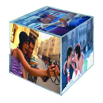 Los marcos de acrílico plásticos de la foto, mesa 6 del lucite echaron a un lado los cubos de acrílico de la foto