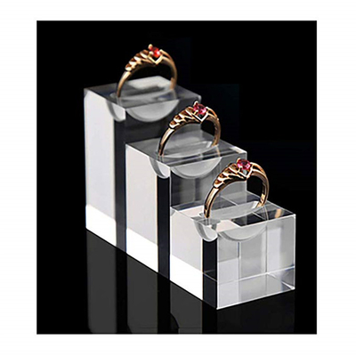 Exhibición de acrílico durable de la joyería, tenedor único de cristal claro moderno del anillo