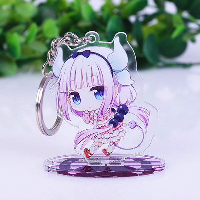 Figura de acrílico de encargo llavero de acrílico impreso del animado del espectador de pie de la vitrina de la encimera