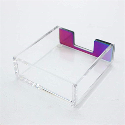 Tenedores de acrílico claros modificados para requisitos particulares del folleto del lucite 4x6/tenedor pegajoso del cuaderno de notas del papel