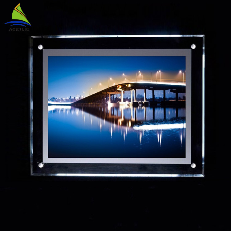 Marco de acrílico llevado de acrílico claro decorativo de la caja de luz 4x6 4x5 5x7